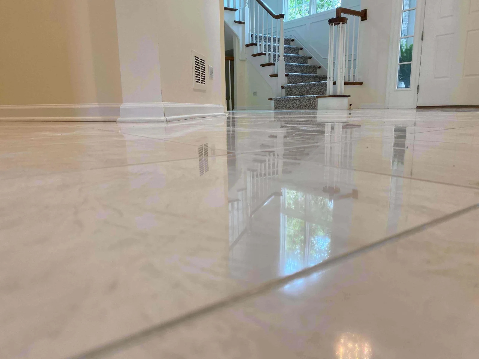 white marble flooring